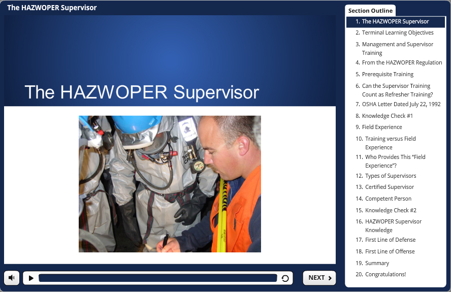 8 hour hazwoper supervisor demo