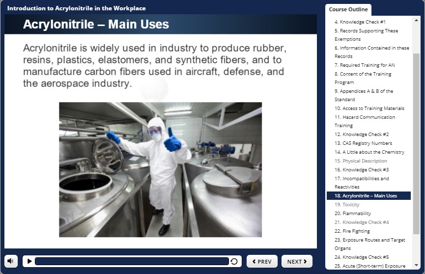 acrylonitrile uses in the workplace